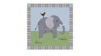 0723 Elephant 18 Mesh 5 x 5 Susan Roberts Needlepoint 