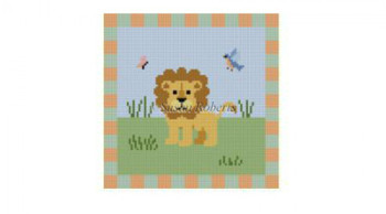 0722 Lion 18 Mesh 5" x 5" Susan Roberts Needlepoint 