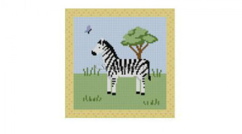 0721 Zebra 18 Mesh 5" x 5" Susan Roberts Needlepoint 