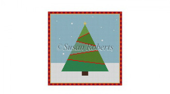 0726 Stitchery Christmas Tree, #18 Mesh 5" x 5" Susan Roberts Needlepoint 