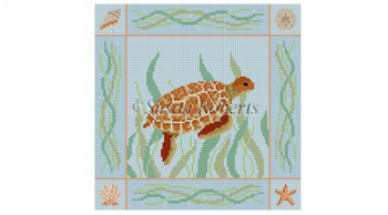 0758 Sea Turtle 18 Mesh 7" x 7" Susan Roberts Needlepoint 