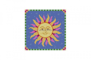 0752 Sunface  5" x 5" 18 Mesh Susan Roberts Needlepoint 