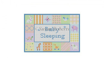 0873 Patches "Baby Sleeping", #18 Mesh 4" x 6" Susan Roberts Needlepoint 