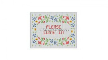 0855w Floral "Welcome"  13 Mesh Susan Roberts Needlepoint 