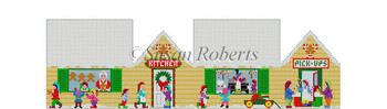 1204 Santa's Village, Kitchen, 3D 18 Mesh  Susan Roberts Needlepoint 