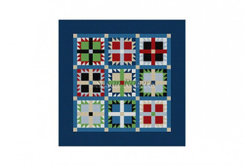 1402M	Bear Paw, quilt  #13 Mesh 10" x 10" Susan Roberts Needlepoint 