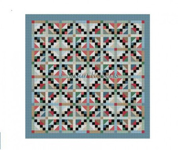 1625 Jewel Box, quilt 13 Mesh 14" x 14" Susan Roberts Needlepoint