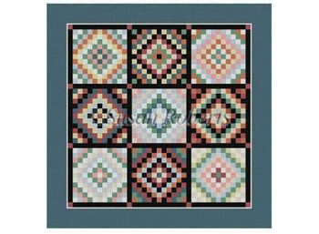 1620 Sunshine & Shadow Sampler, quilt  13 Mesh 14" x 14" Susan Roberts Needlepoint