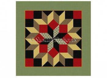 1496 Carpenter's Wheel, quilt  #13 Mesh 14" x 14" Susan Roberts Needlepoint