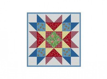 1612M	Country French Star, quilt  10x10  #13	Susan Roberts Needlepoint