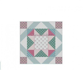 1627M Patchwork Star, quilt 13 Mesh 10" x 10"  Susan Roberts Needlepoint