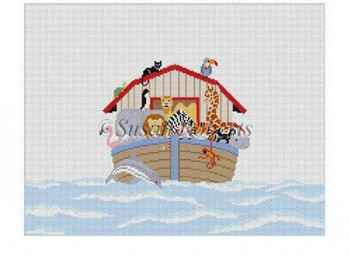 2315 Noah's Ark, child seat 13 Mesh 16" x 12.5" Susan Roberts Needlepoint