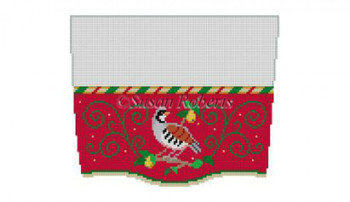 3107 Stocking Topper, Partridge 13 Mesh 9" x 7" Susan Roberts Needlepoint