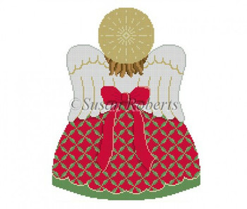 3399b Tree Topper, Star Angel back 18 Mesh Measurement: 9" High Susan Roberts Needlepoint