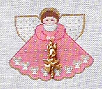 PP933 Angel With Charms Angelic (pink) 18 Mesh 5.25x4.5 Painted Pony Designs