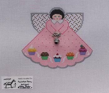 PP996FG Angel With Charms Cupcake (pink) 18 Mesh 5.25x4.5 Painted Pony Designs