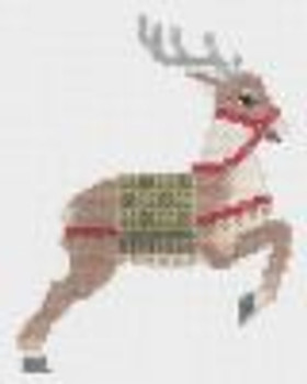 PT-090 Prancing Reindeer Designs by Petei 18 Mesh 6½ x 6½