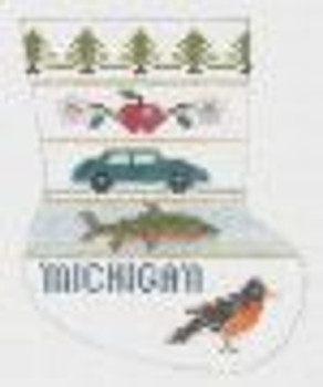 PT-357-MI I Love Michigan Designs by Petei 18 MESH Mini Stocking 4”