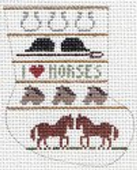 PT-357-HOR I Love Horses Designs by Petei 18 MESH Mini Stocking 4”