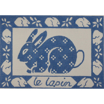 973 Alice Peterson Designs Le Lapin (Rabbit) 13 Mesh 10 x 7 !