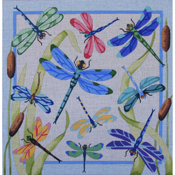 1411 Alice Peterson Designs Dragonfly Pillow 13 Mesh 14 x 14 !