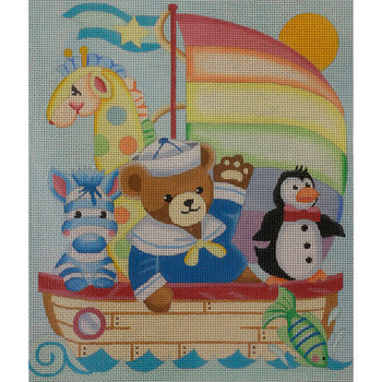 3411 Alice Peterson Sailing Friends Birth Announcement  10 x 12 13 Mesh