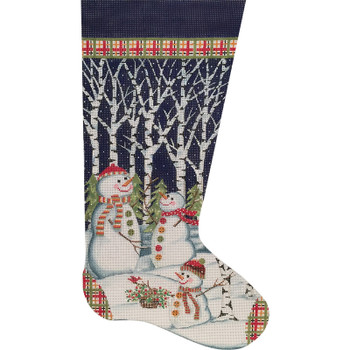 2624 Alice Peterson Designs Snowmen in Trees Stocking 13 Mesh 11 x 19