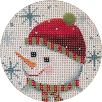 APX180 Snowman Face and Snowflakes  Alice Peterson 13 Mesh 4″ ROUND !