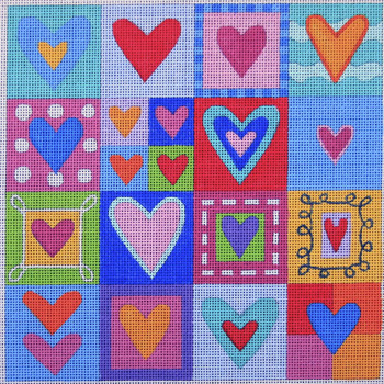 1440 Alice Peterson Designs Hearts Galore 13 Mesh 10 x 10 !