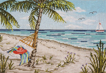 #2137  Serene Beach 18 Mesh - 9" x 6" Needle Crossings