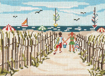 #2162 To the Beach 13 Mesh - 14"x 10" Needle Crossings