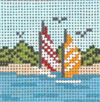 #318 Beached Sails 18 Mesh - 2" Square Needle Crossings