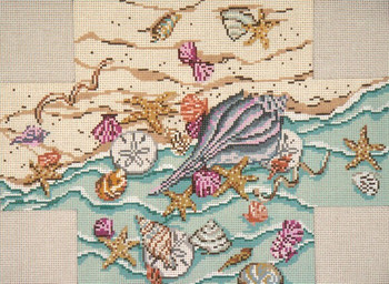 #2001 Sea Treasures Brick Cover 13 Mesh - 14" x 10" Needle Crossings