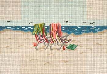#2145 Beach Chairs Brick Cover 13 Mesh 14" x 10"  Needle Crossings