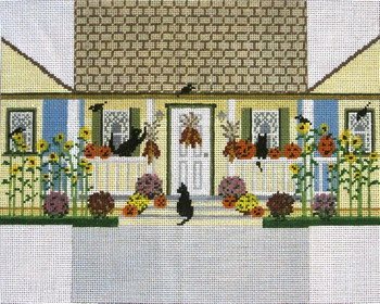 #6012 Autumn House – Modified Brick Cover 13 Mesh 14" x 10"  Needle Crossings