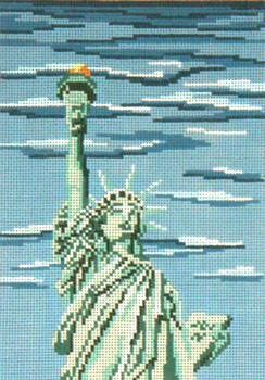 #410-13 Statue of Liberty 13 Mesh - 7" x 9-1/2"  Needle Crossings