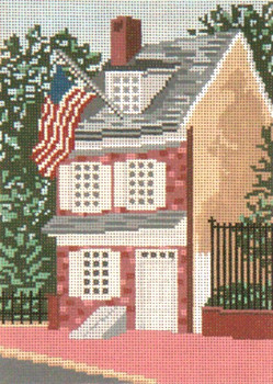 #401-13 Betsy Ross House 13 Mesh - 7" x 9-1/2" Needle Crossings