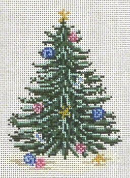 #1783 Seashell Tree 18 Mesh - 3-1/4" x 4-1/2"  Christmas Tree Ornament Needle Crossings