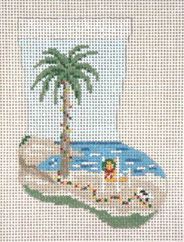 #1751 Beach Holiday Mini Stocking 13  Mesh 4-1/2" x 6-1/4" Needle Crossings