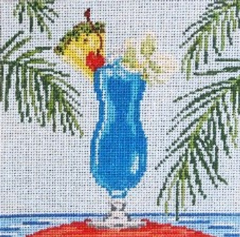 #1906  Blue Hawaii 18 Mesh - 5" Square Needle Crossings