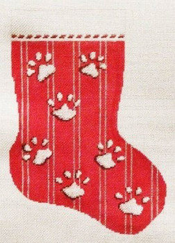 #2811  Paw Prints Pet Stocking 13 Mesh - 9" x 12-1/4" Needle Crossings 