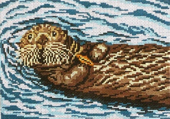 #1102-13 Sea Otter's Life 13 Mesh - 9-1/2" x 7"  Needle Crossings