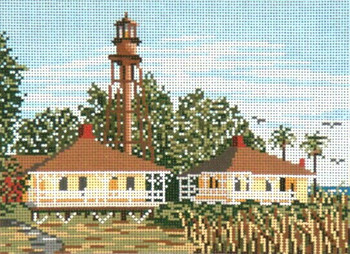 #112-13 Sanibel Island Lighthouse (FL) 13 Mesh - 9-1/2" x 7"  Needle Crossings