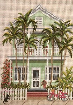 #831-13 Island House (Key West, FL) 13 Mesh - 7" x 9-1/2" Needle Crossings