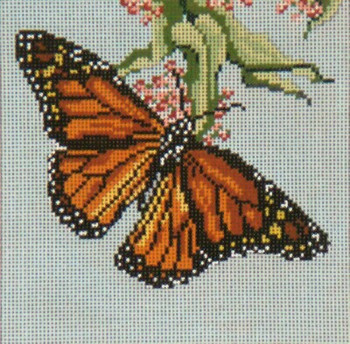 #1501-13 Monarch Butterfly 13 Mesh - 7" Square  Needle Crossings