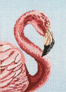 #1606-13 Pink Flamingo Head 13 Mesh - 7" x 9-1/2" " Needle Crossings