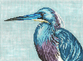 #1615-13 Tri-Colored (Louisiana) Heron 13 Mesh - 9-1/2" x 7" Needle Crossings