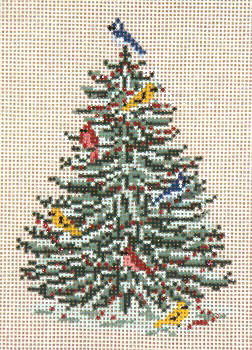 #1769-13 Backyard Birds 13 Mesh - 5" x 6-1/4"  Christmas Tree Needle Crossings