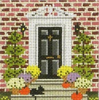 #1779-13 Autumn Door  13 Mesh - 4-3/4" Square  Needle Crossings