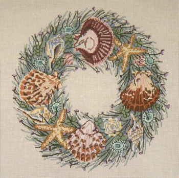 #2105-13 Seashell Wreath 13 Mesh - 12" x 12" Needle Crossings